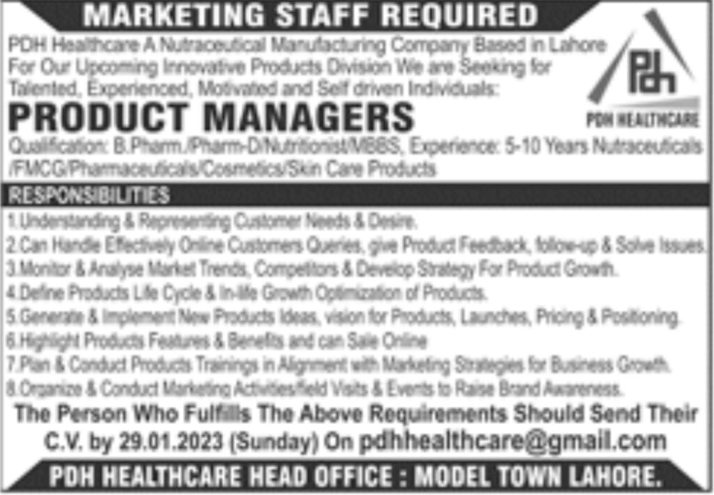 Jobs in PDH healthcare