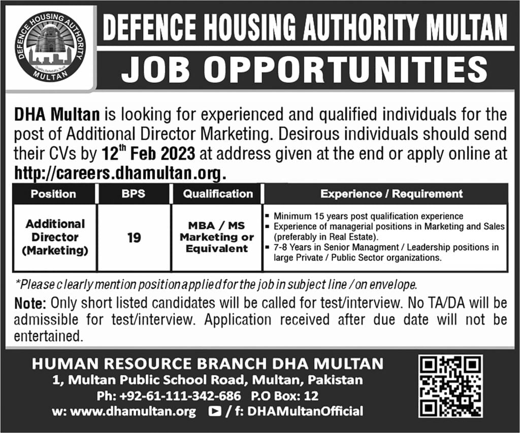 Jobs in DHA Multan