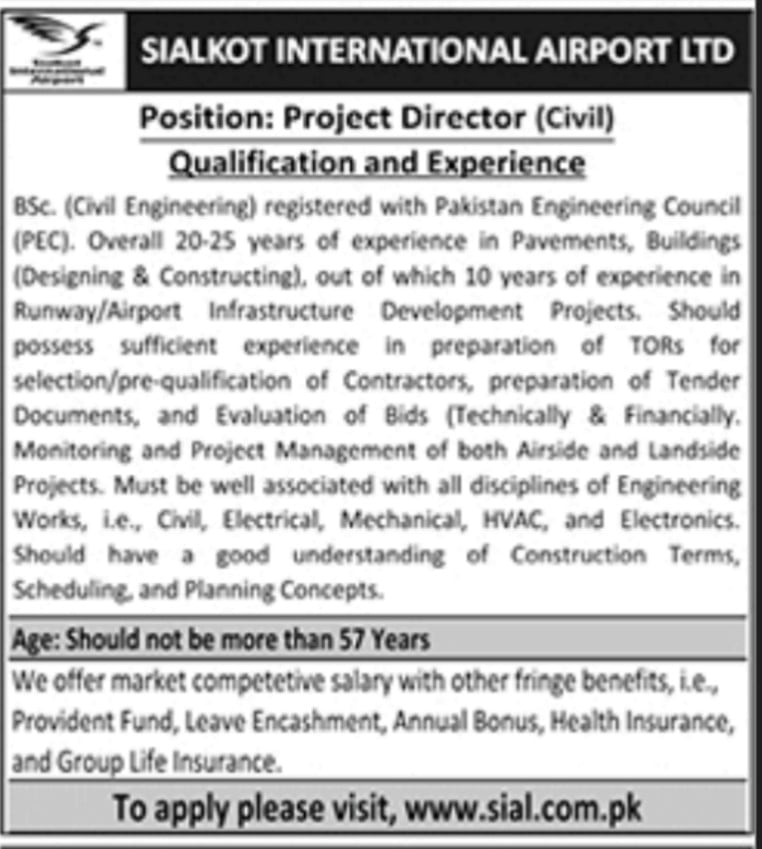 Jobs in Sialkot international airport