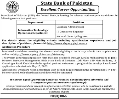 Jobs in State Bank of Pakistan